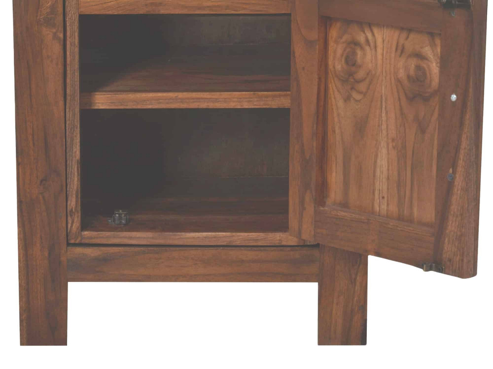 Hochschrank Bhatang Modern Massivholz Teak Braun