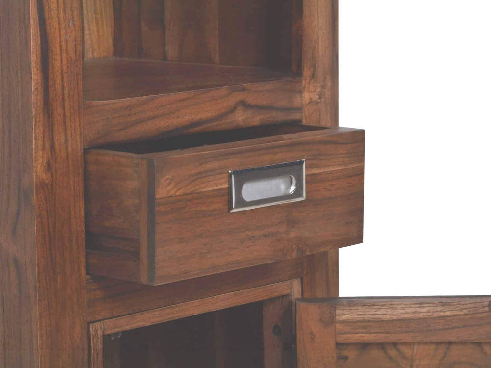Hochschrank Bhatang Modern Massivholz Teak Braun
