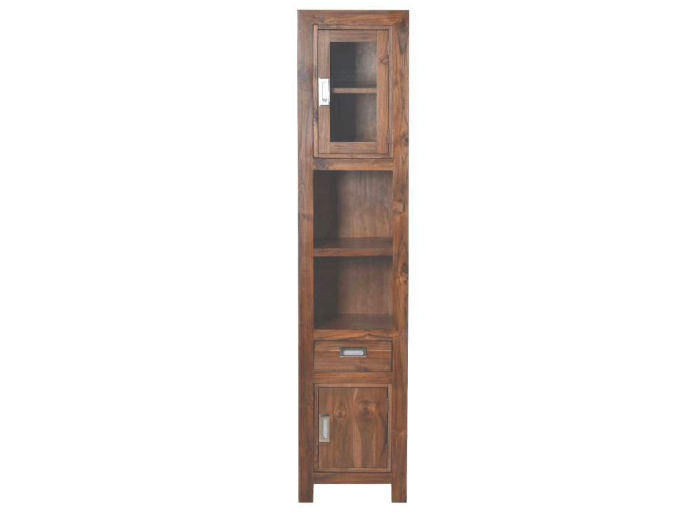 Hochschrank Bhatang Modern Massivholz Teak Braun