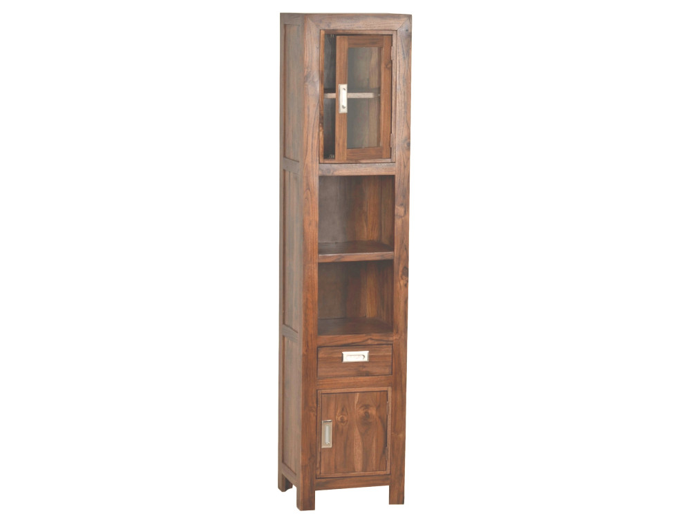 Hochschrank Bhatang Modern Massivholz Teak Braun