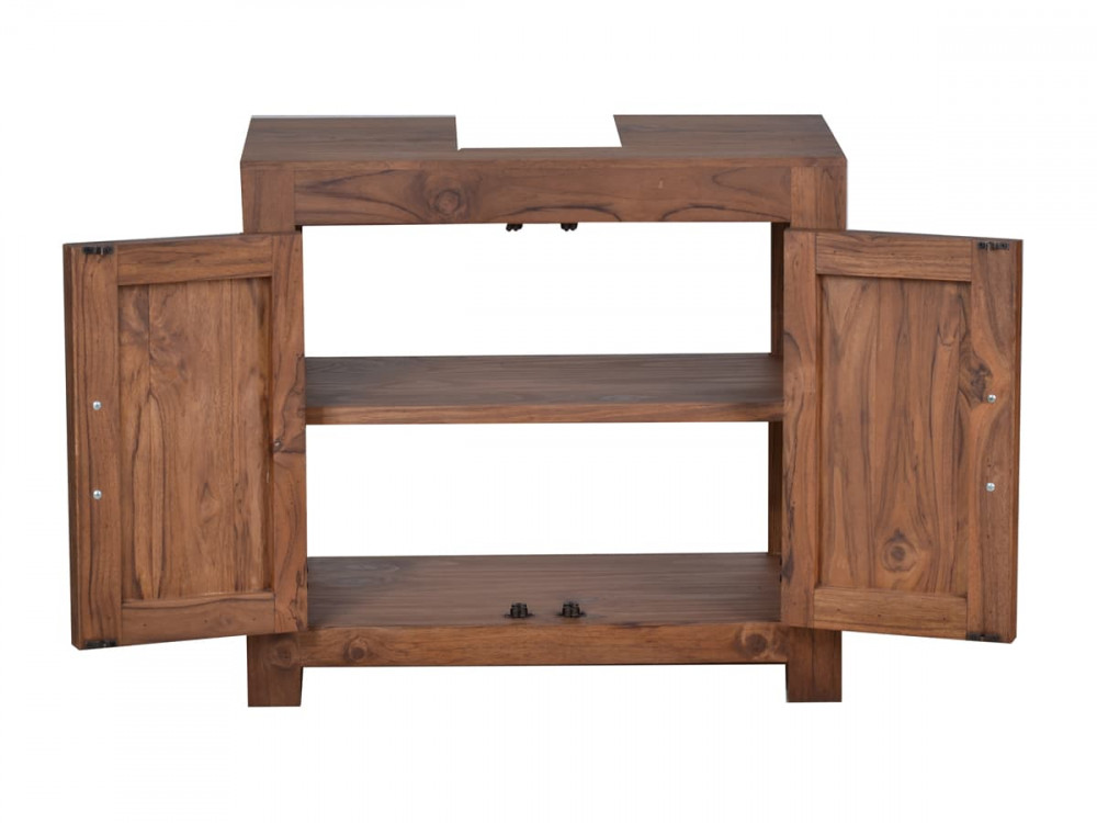 Waschbeckenunterschrank Bhatang Modern Teak Braun
