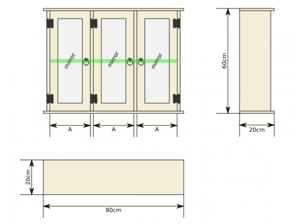 Spiegelschrank Mexico Möbel Landhaus Massivholz Pinie Honig