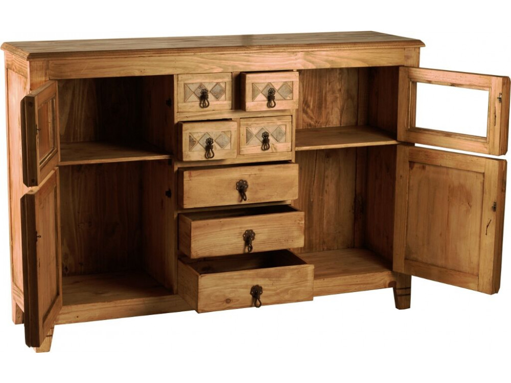 Highboard Mexico Möbel Landhaus Pinie Honig