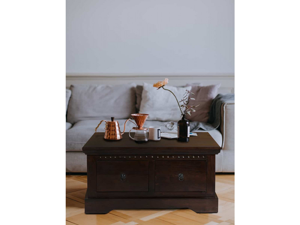 Truhentisch Colombo Kolonialstil Akazie Walnuss