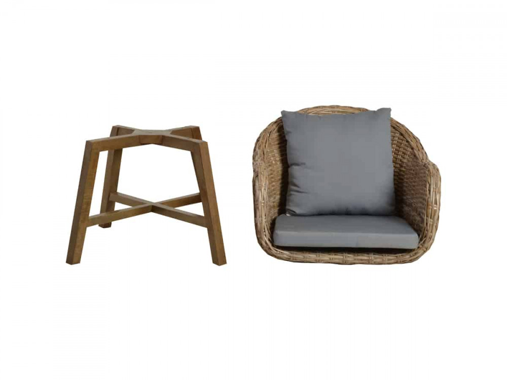 Armlehnstuhl  Modern Mango Kubu-grau