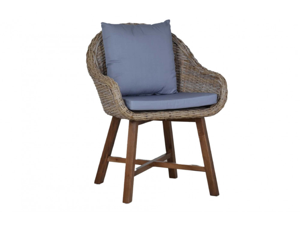 Armlehnstuhl  Modern Mango Kubu-grau