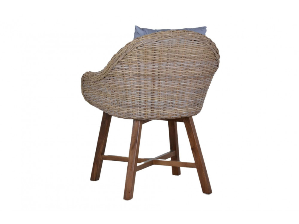 Armlehnstuhl  Modern Mango Kubu-grau