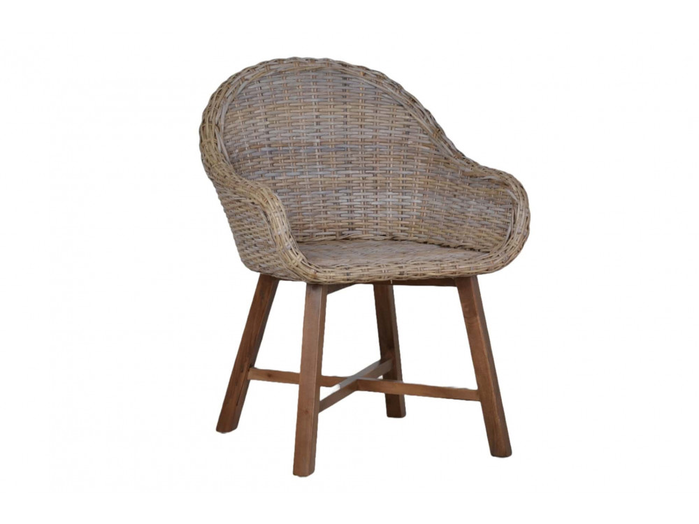 Armlehnstuhl  Modern Mango Kubu-grau