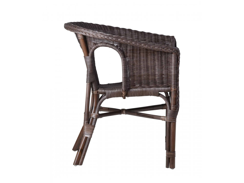 Armlehnstuhl Rattan Landhaus Braun