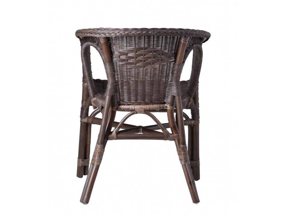 Armlehnstuhl Rattan Landhaus Braun