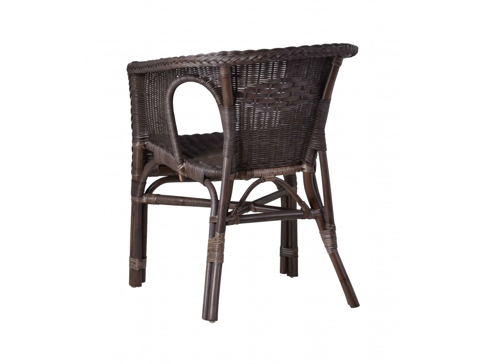 Armlehnstuhl Rattan Landhaus Braun