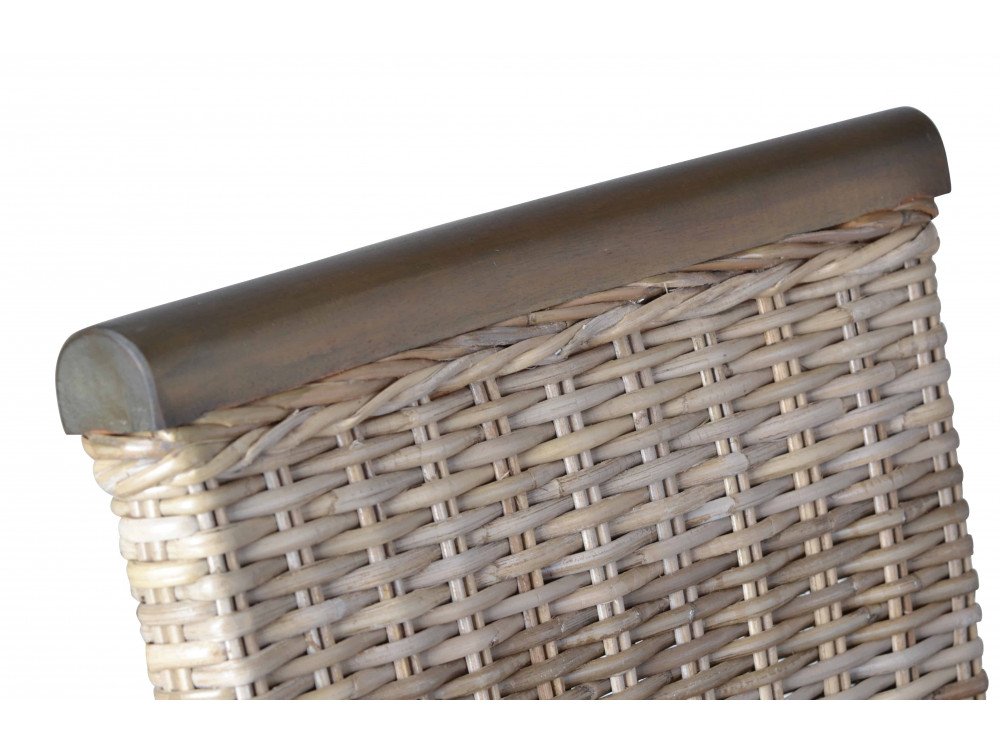 Armlehnstuhl Rattan Landhaus Mango Grau