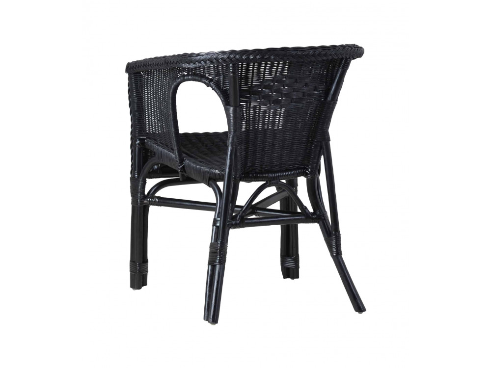Armlehnstuhl Rattan Landhaus Schwarz