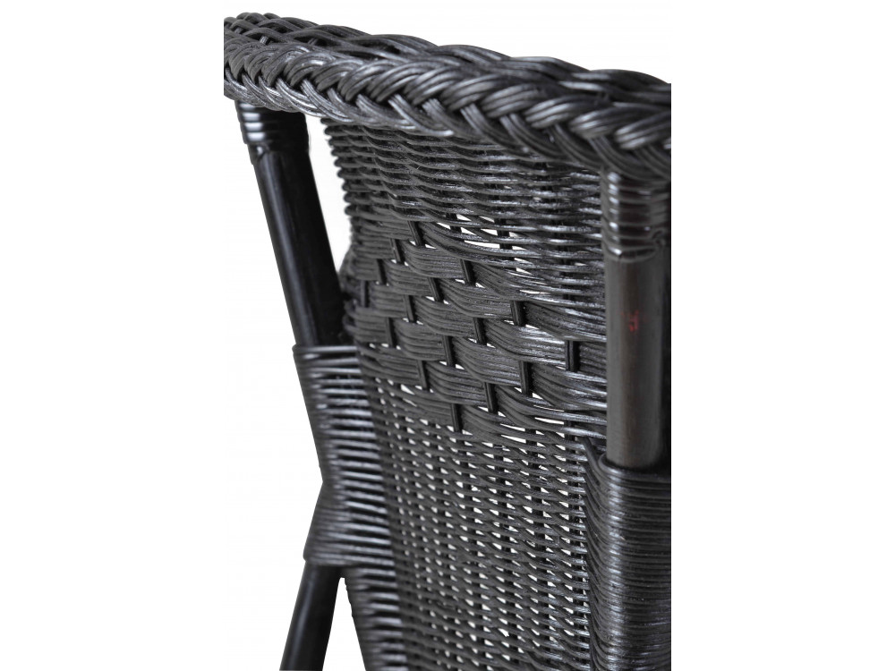 Armlehnstuhl Rattan Landhaus Schwarz