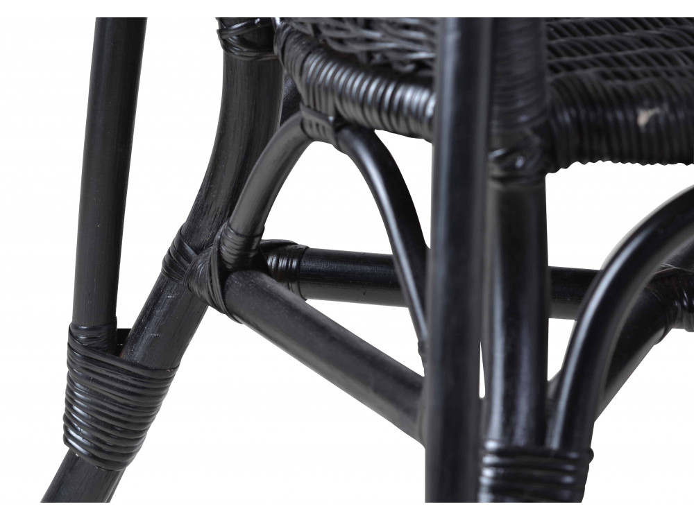 Armlehnstuhl Rattan Landhaus Schwarz
