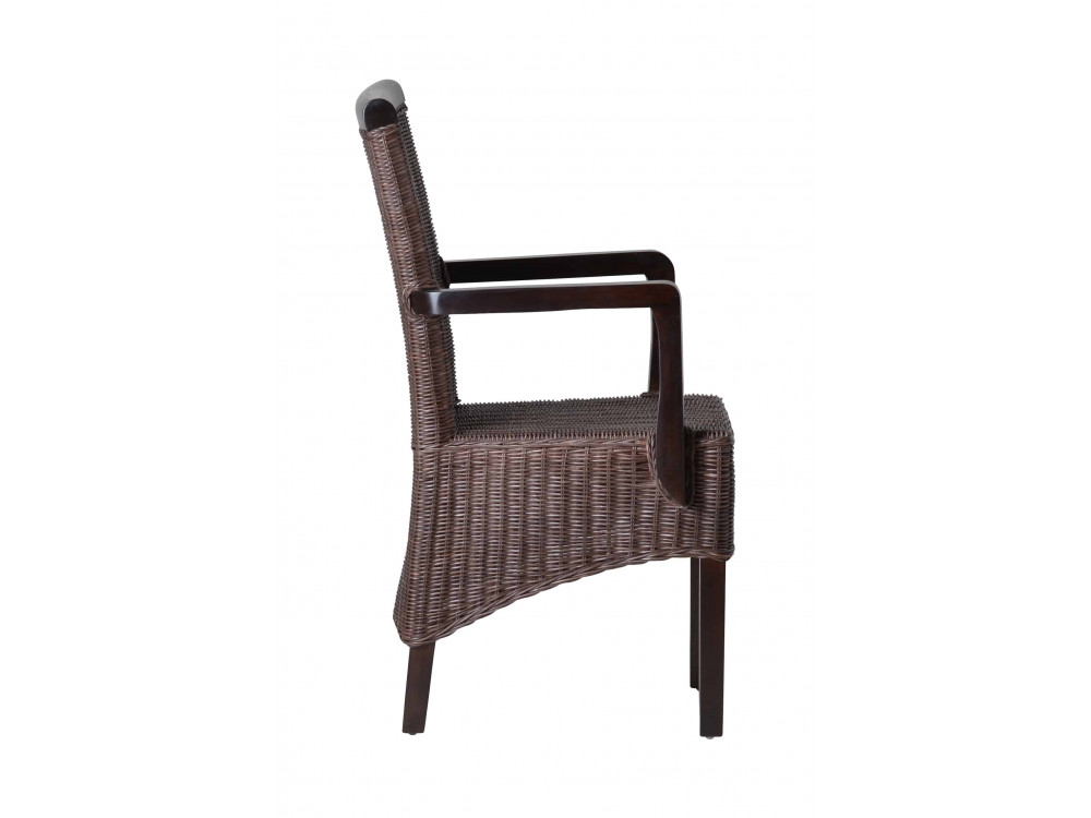 Armlehnstuhl Rattan Modern Mango Braun