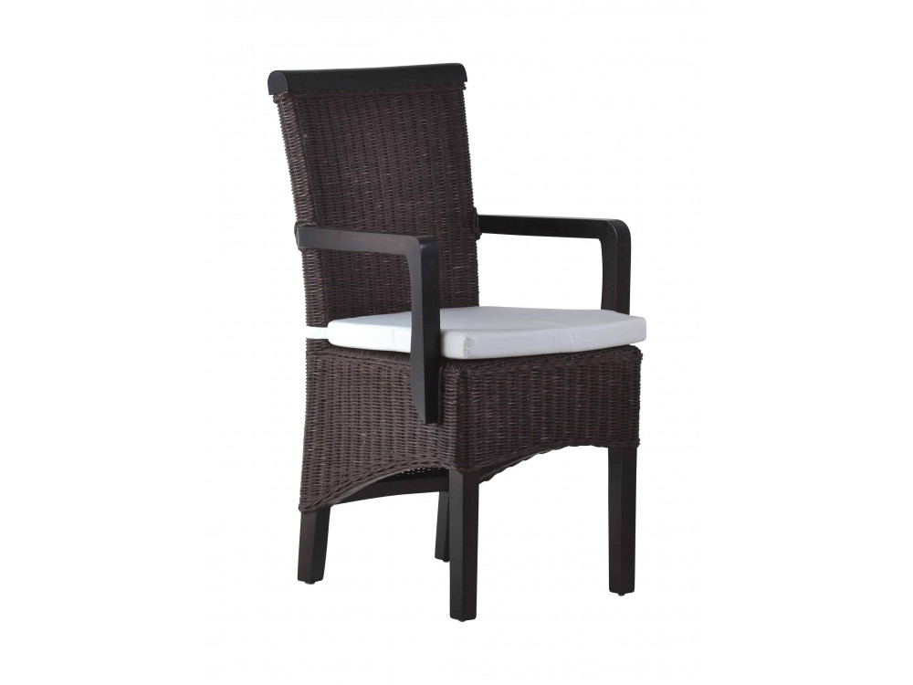 Armlehnstuhl Rattan Modern Mango Braun