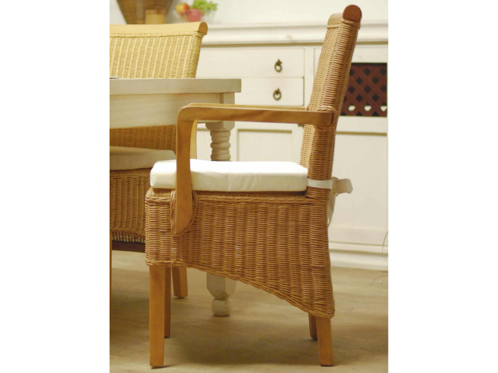 Armlehnstuhl Rattan Modern Mango Rattan natur