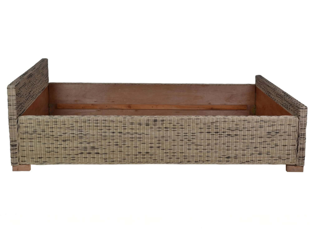 Bett Rattan Landhaus Massivholz Rattan Mahagoni Honig