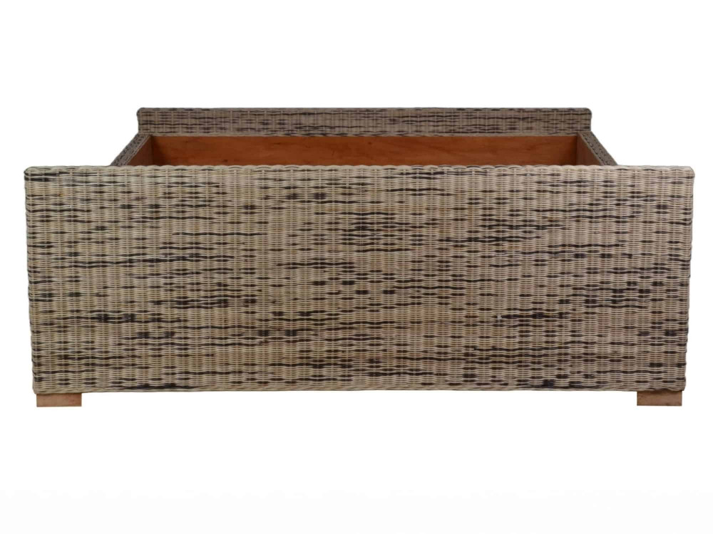 Bett Rattan Landhaus Massivholz Rattan Mahagoni Honig