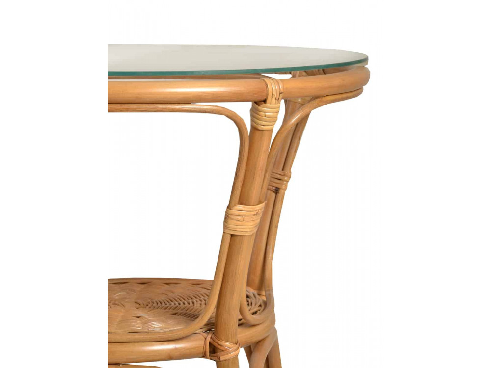 Couchtisch Rattan Landhaus Honig