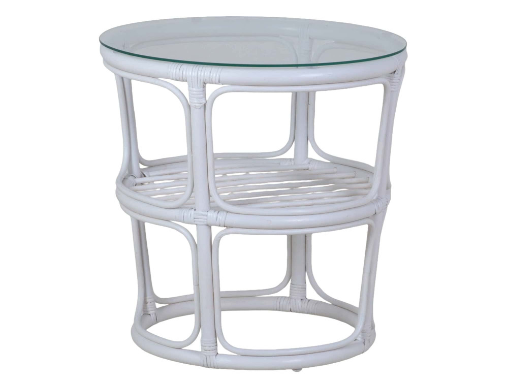 Couchtisch Rattan Landhaus Rattan Weiß