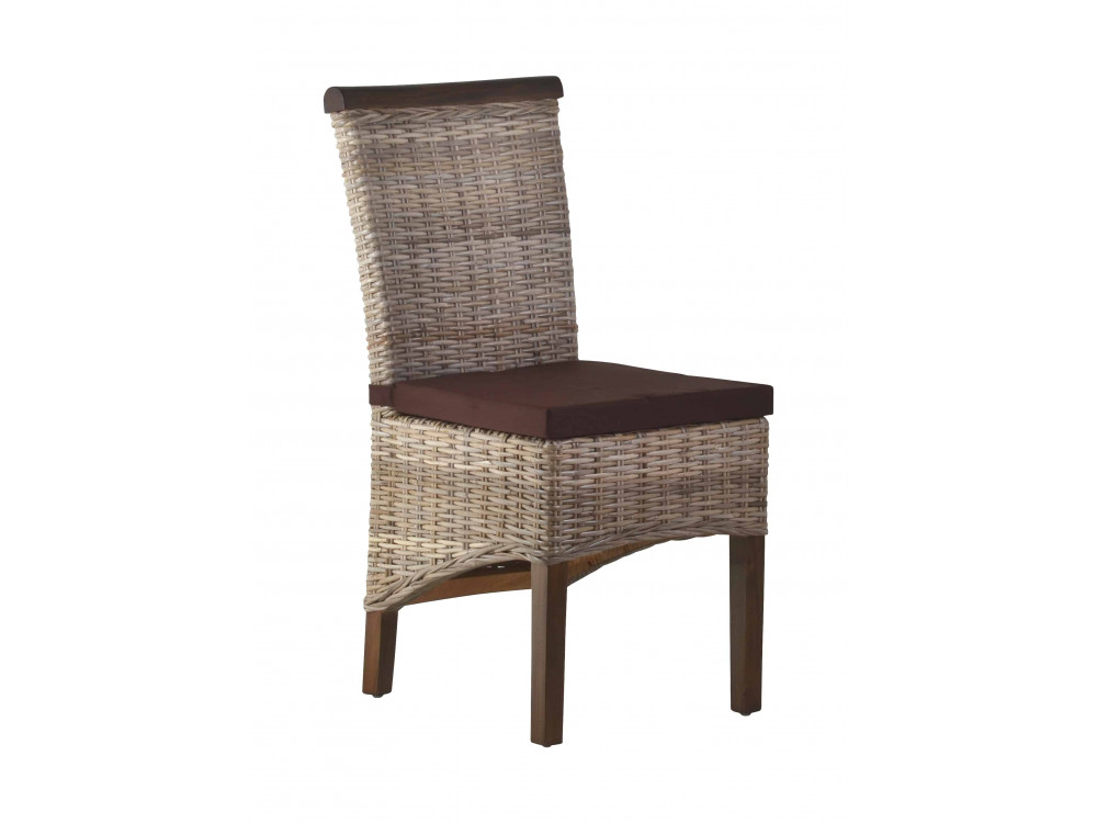 Esszimmerstuhl Rattan Landhaus Mango Grau