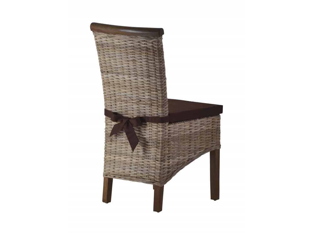 Esszimmerstuhl Rattan Landhaus Mango Grau