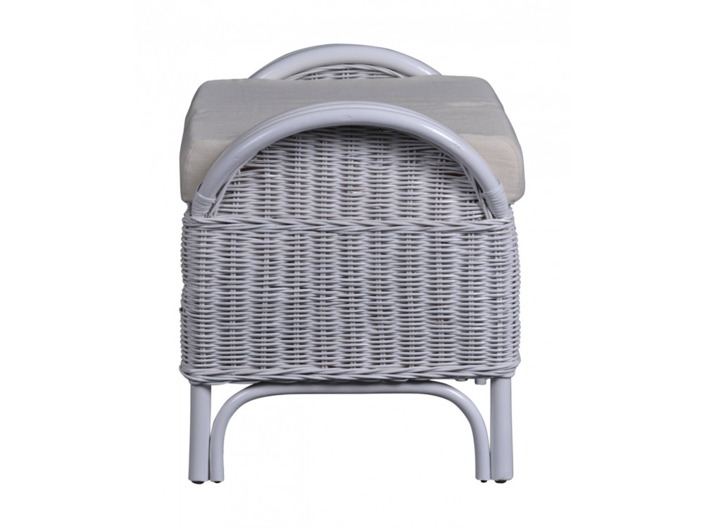 Sitzhocker  Landhaus Mango Weiß