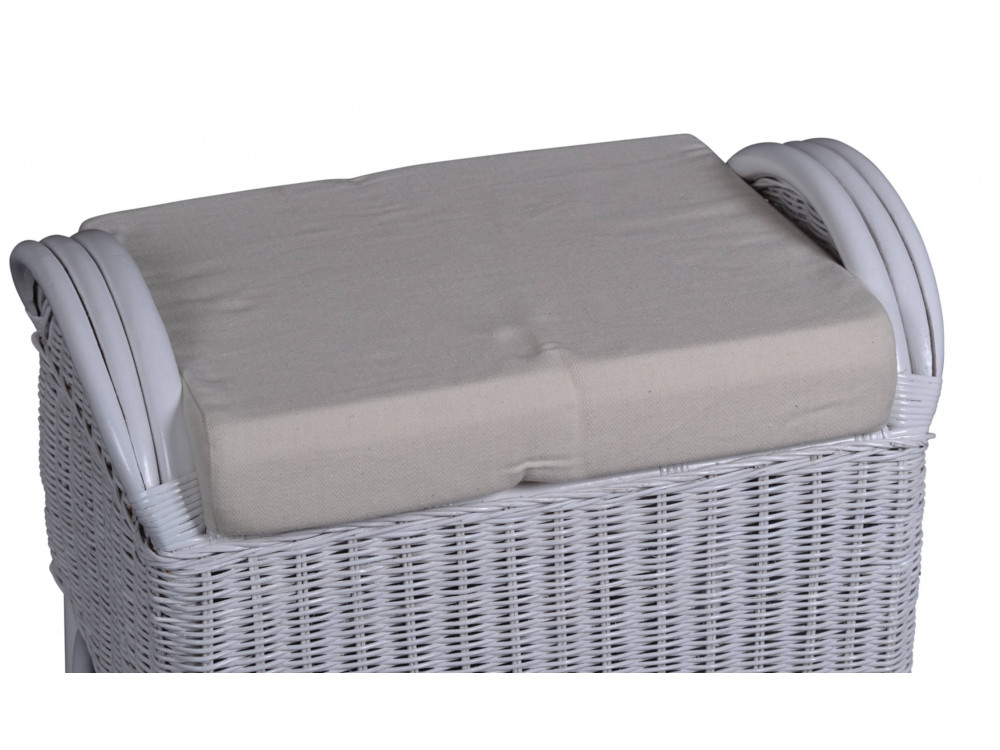 Sitzhocker  Landhaus Mango Weiß