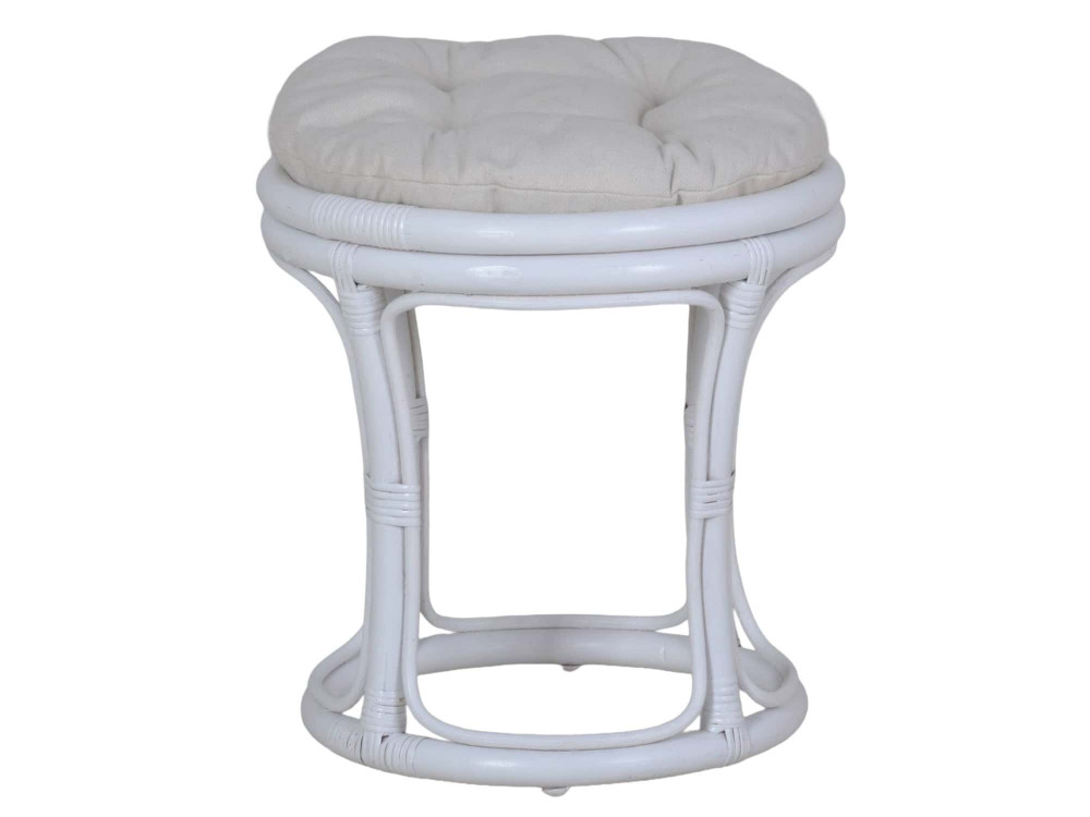 Sitzhocker Rattan Landhaus Rattan Weiß