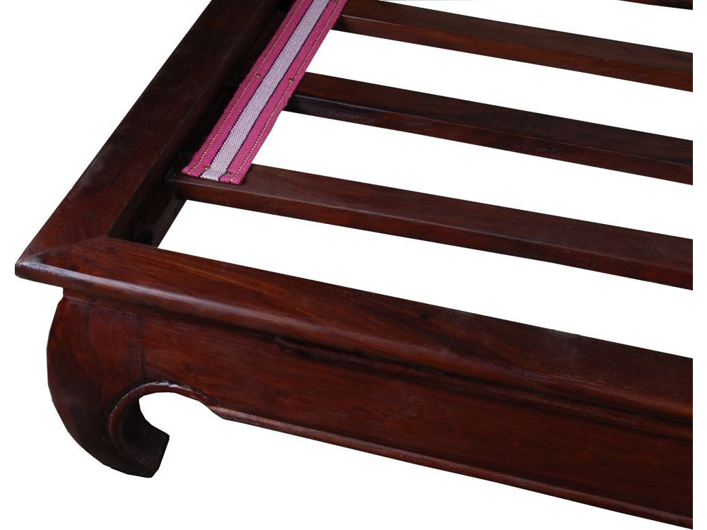 Bett  Kolonialstil Akazie Walnuss