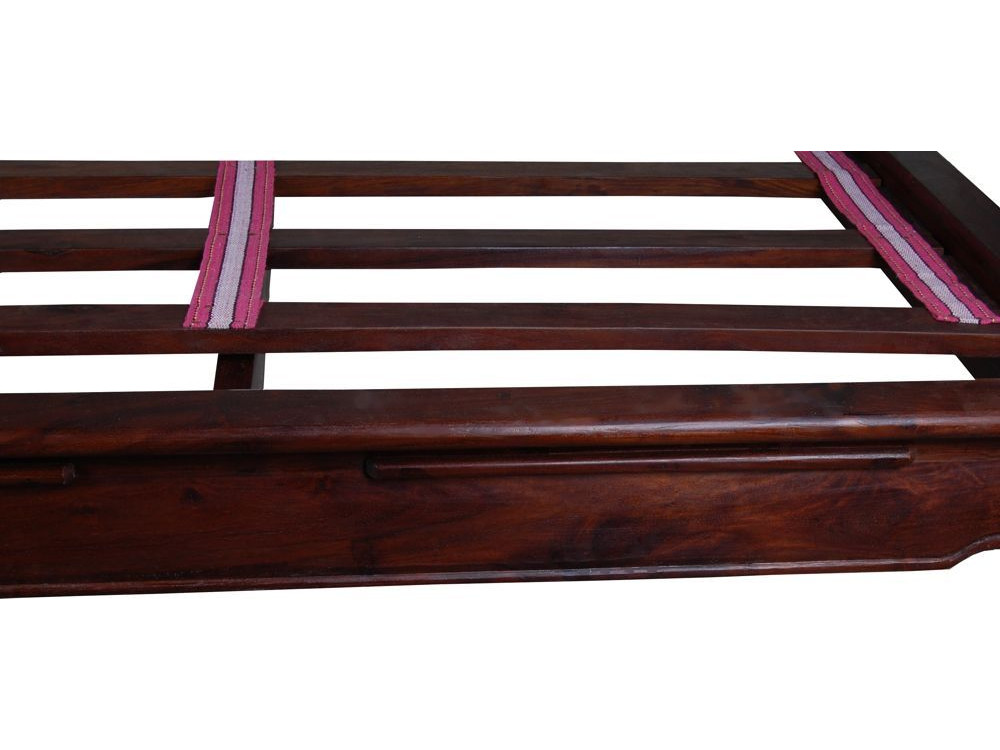 Bett  Kolonialstil Akazie Walnuss