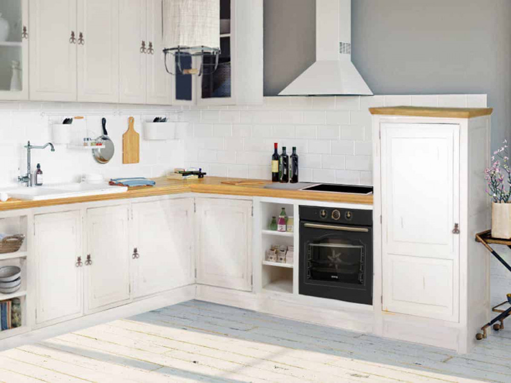 Küchenmodul Mexico Möbel Landhaus Pinie Weiß