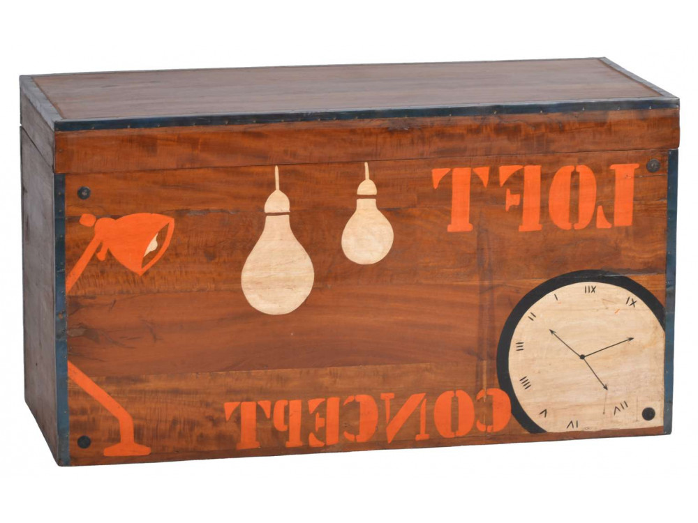 Kiste  Modern Recycletes Holz Haselnuss