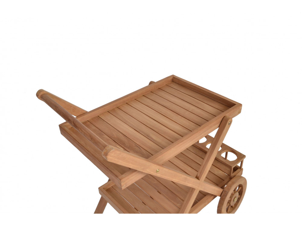 Servierwagen  Gartenmöbel Outdoor Modern Teak Honig