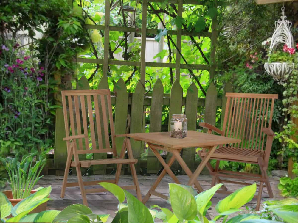 Gartenstuhl  Gartenmöbel Outdoor Modern Teak Honig