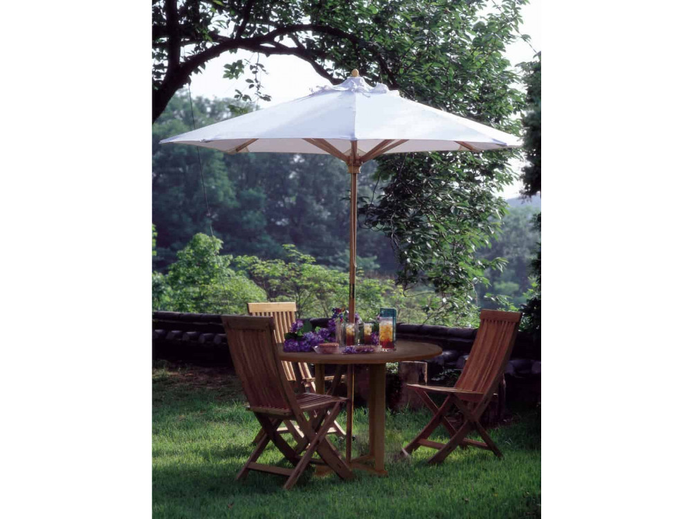 Schirm  Gartenmöbel Outdoor Modern Teak Beige