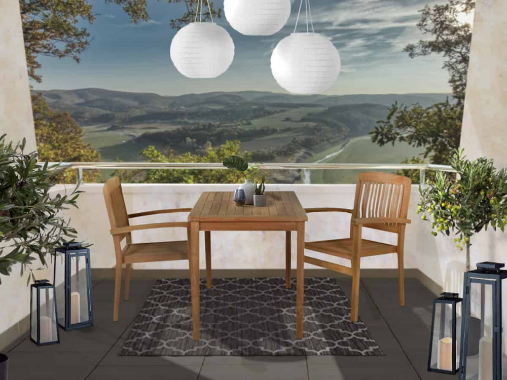 Gartentisch  Gartenmöbel Outdoor Modern Teak Honig