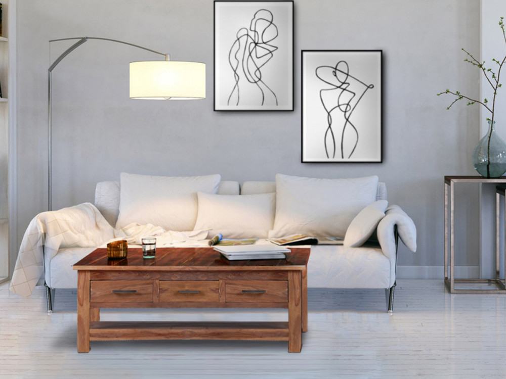 Couchtisch Thali Modern Teak Dunkelbraun