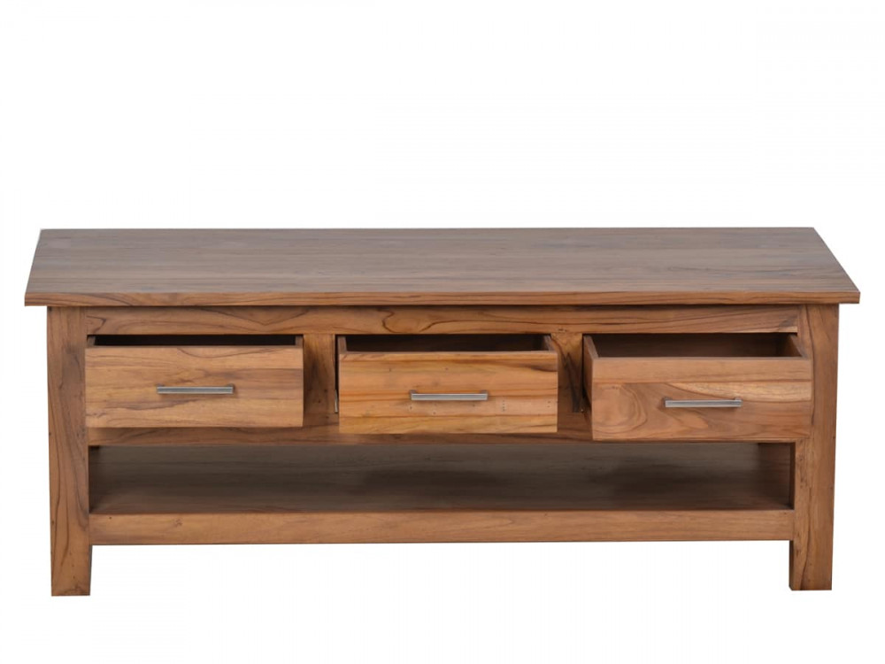 Couchtisch Thali Modern Teak Dunkelbraun