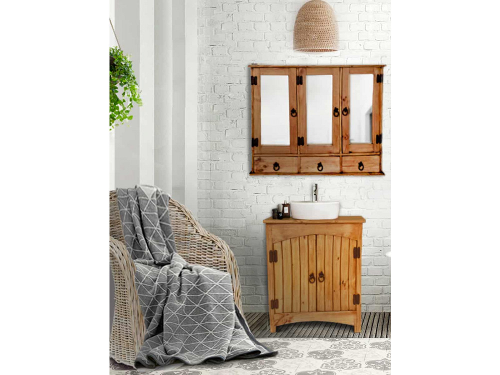 Spiegelschrank Mexico Möbel Landhaus Pinie Honig