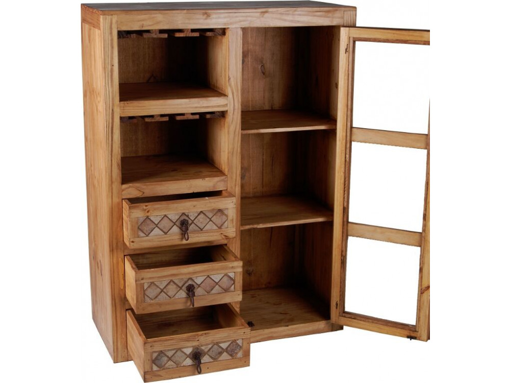 Barschrank Mexico Möbel Landhaus Pinie Honig