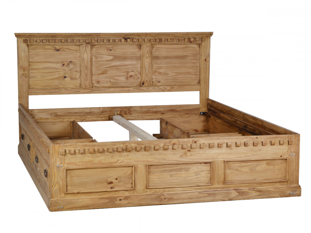 Bett Mexico Möbel Landhaus Massivholz Pinie Honig