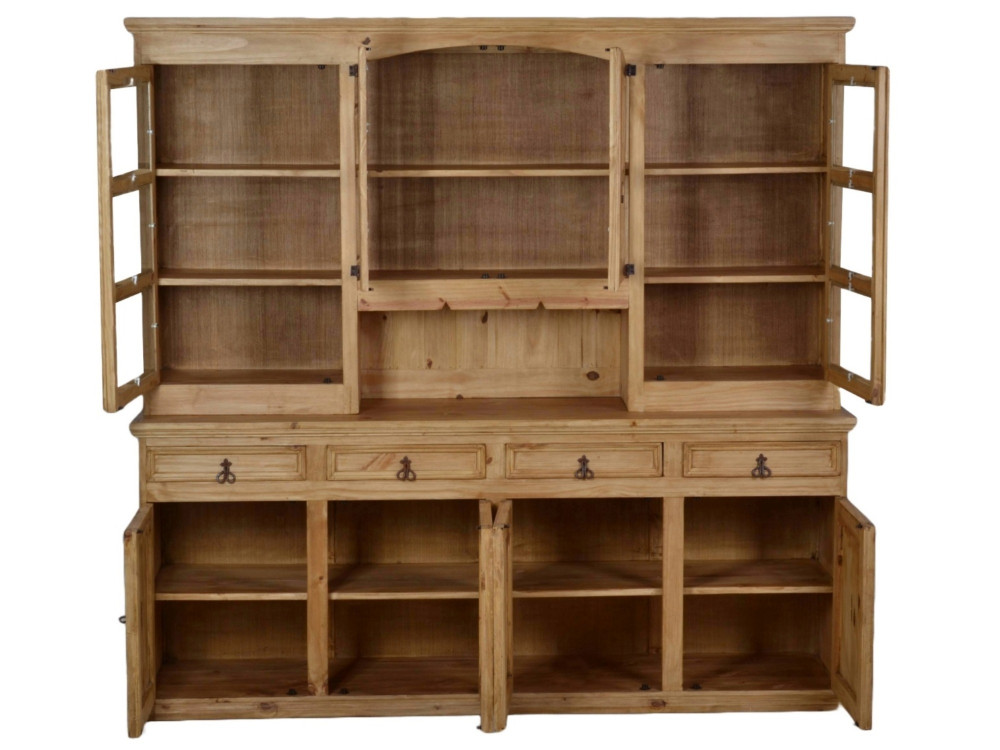 Buffet Mexico Möbel Landhaus Glas Massivholz Pinie Honig