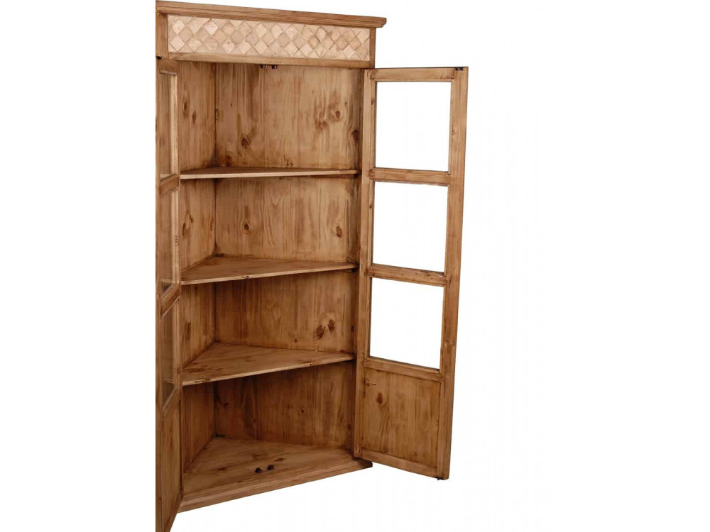 Eckvitrine Mexico Möbel Landhaus Pinie Honig