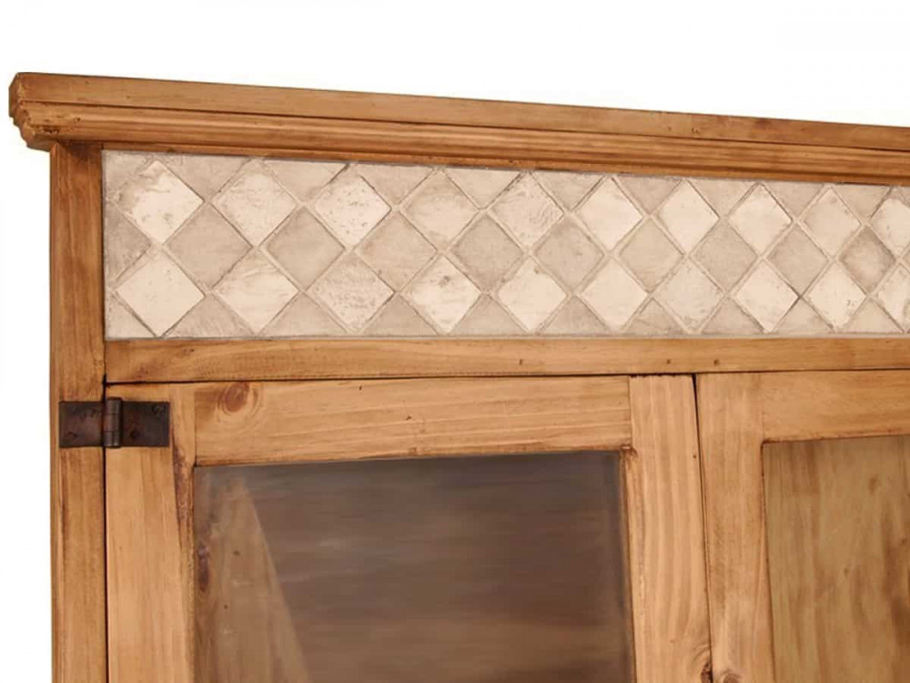 Eckvitrine Mexico Möbel Landhaus Pinie Honig