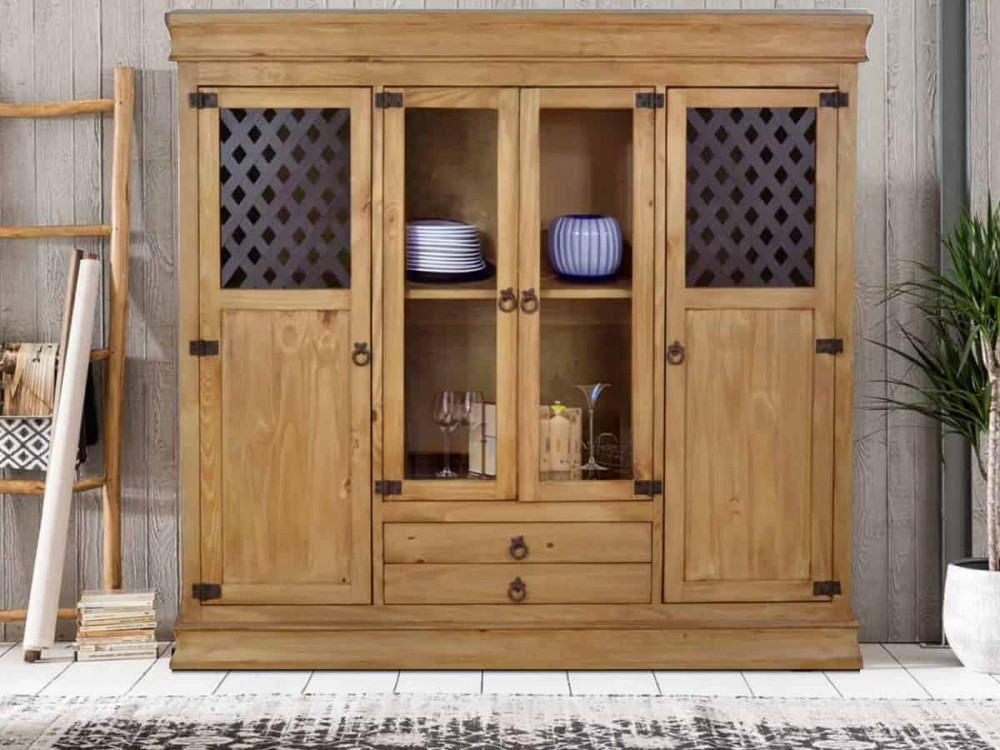 Highboard Mexico Möbel Landhaus Pinie Honig