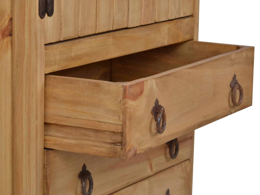 Hochschrank Mexico Möbel Landhaus Massivholz Pinie Honig