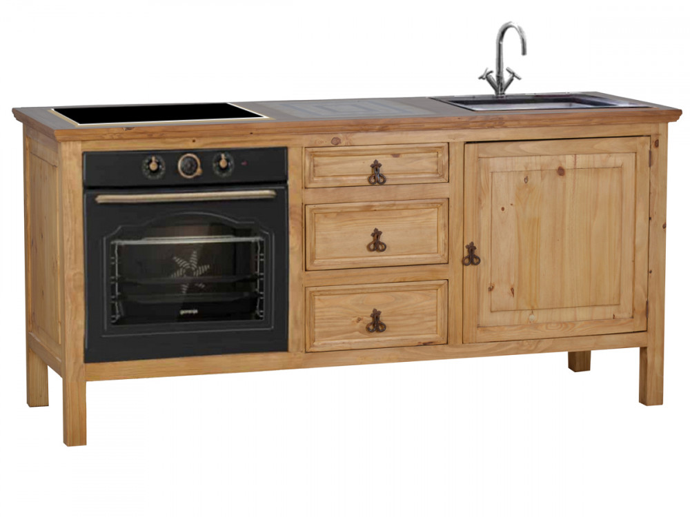 Küchenmodul Mexico Möbel Landhaus Massivholz Pinie Honig